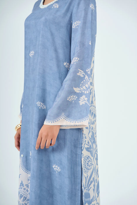 Muslin 2 pc Pearl Embellished Kurta Set