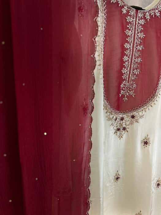 Festive Crepe 3-Piece Embroidered Suit Set