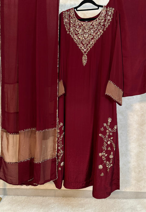 Ready to wear luxury crepe Kali Kurta
