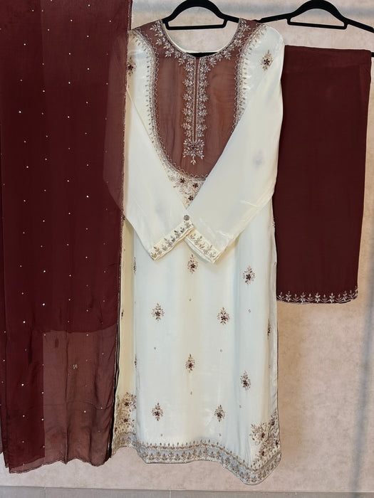 Festive Crepe 3-Piece Embroidered Suit Set