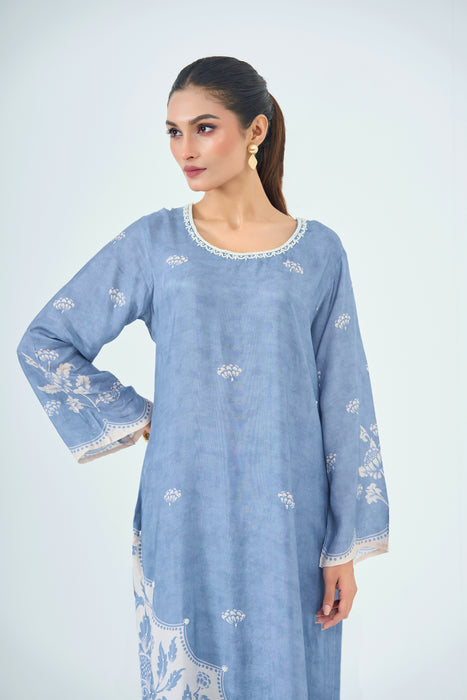 Muslin 2 pc Pearl Embellished Kurta Set