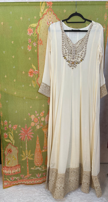 Full length 2 pc Anarkali Heavy embroidered set