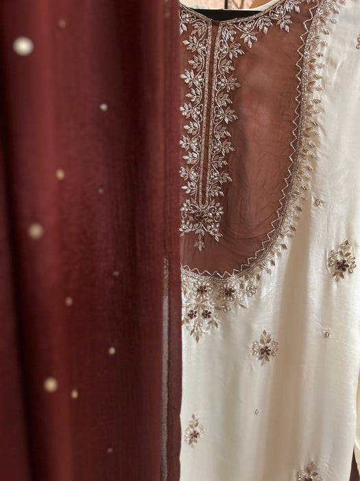 Festive Crepe 3-Piece Embroidered Suit Set