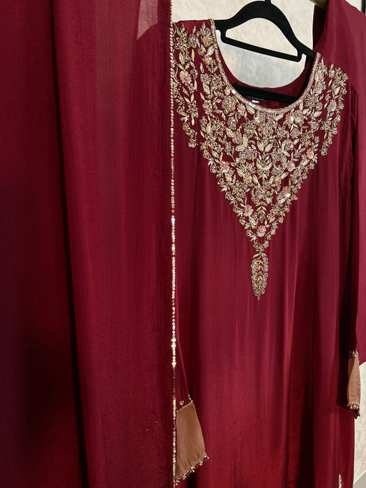Ready to wear luxury crepe Kali Kurta