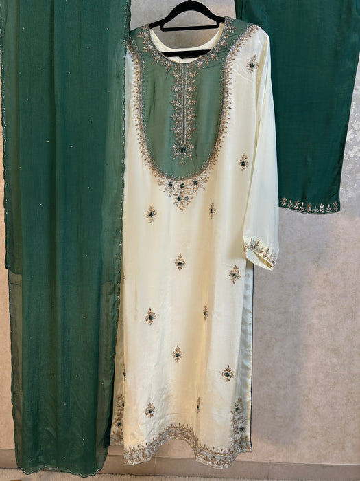 Festive Crepe 3-Piece Embroidered Suit Set