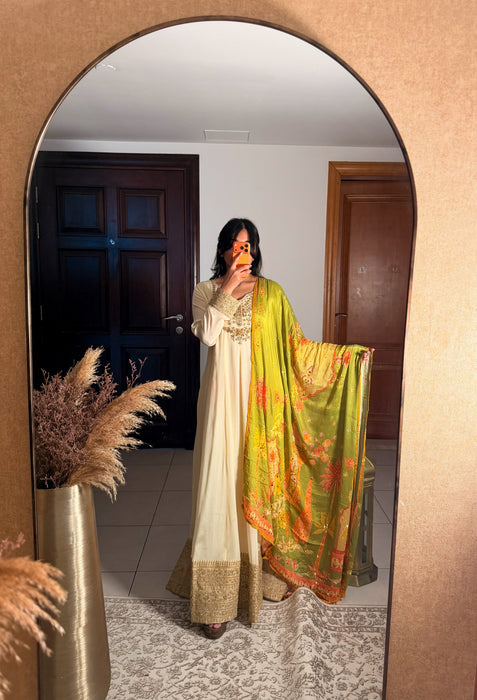 Full length 2 pc Anarkali Heavy embroidered set