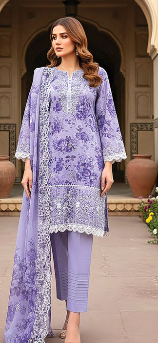 Lakhany unstitched embroidered 3pcs